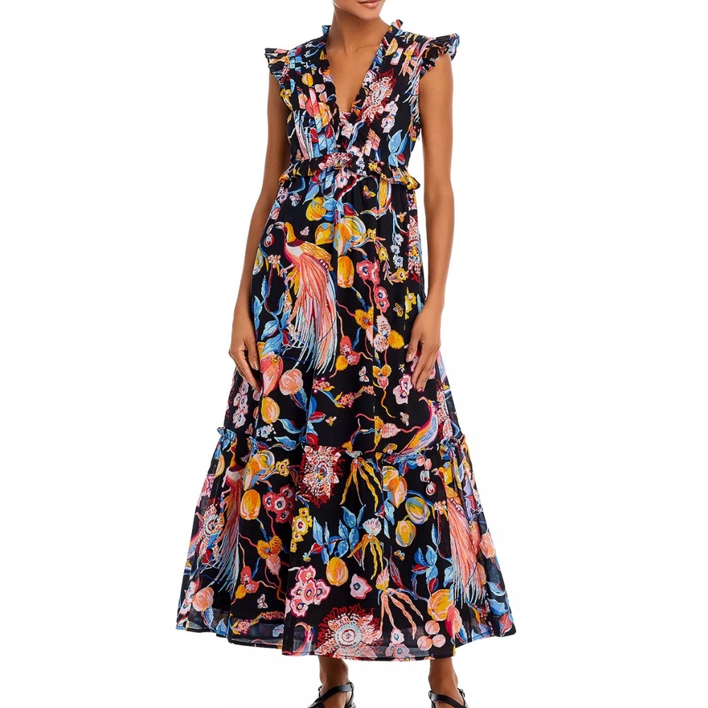 Banjanan Constance in Floral Jet - XS - worn once and dry cleaned